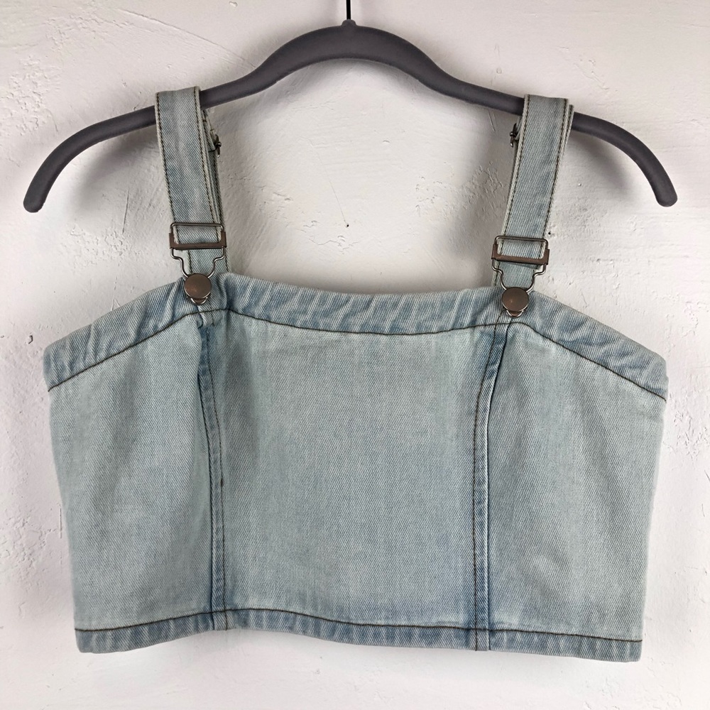 Forever 21 denim crop top size Medium
